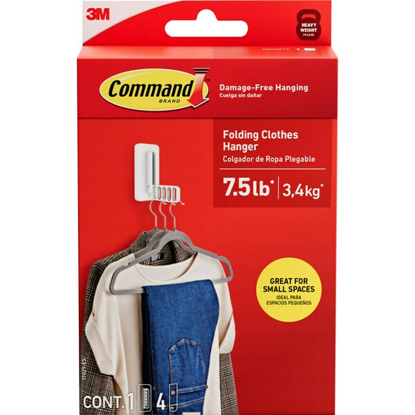 Command Folding Clothes Hanger White